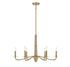 Cannon 6-Light Chandelier in Warm Brass and Rope