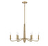 Cannon 6-Light Chandelier in Warm Brass and Rope