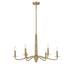 Cannon 6-Light Chandelier in Warm Brass and Rope