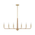 Cannon 6-Light Chandelier in Warm Brass and Rope