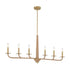 Cannon 6-Light Chandelier in Warm Brass and Rope
