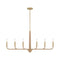 Cannon 6-Light Chandelier in Warm Brass and Rope