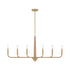 Cannon 6-Light Chandelier in Warm Brass and Rope