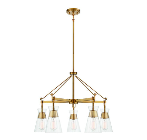 Lakewood 5-Light Chandelier in Warm Brass