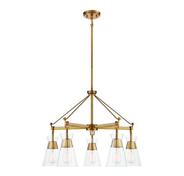 Lakewood 5-Light Chandelier in Warm Brass