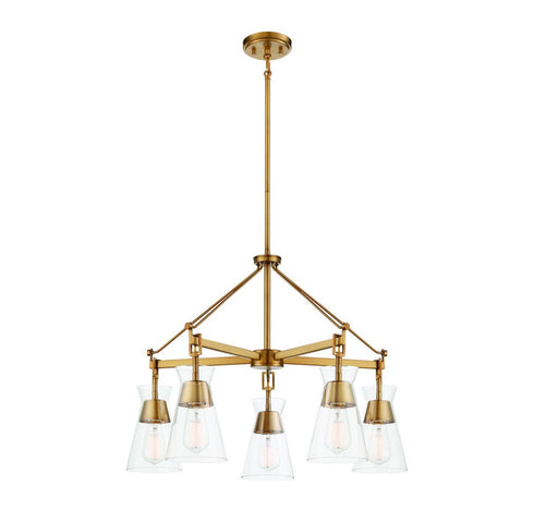 Lakewood 5-Light Chandelier in Warm Brass