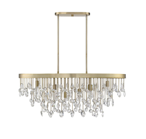 Livorno 8-Light Oval Chandelier in Noble Brass