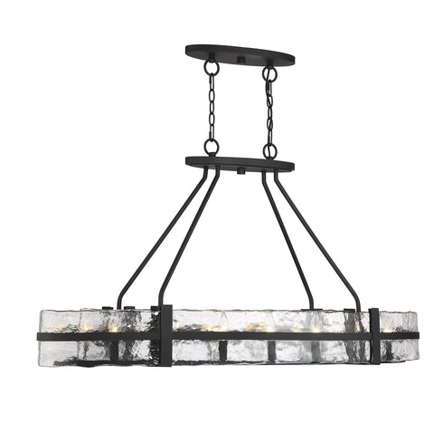 Hudson 10-Light Oval Chandelier in Matte Black