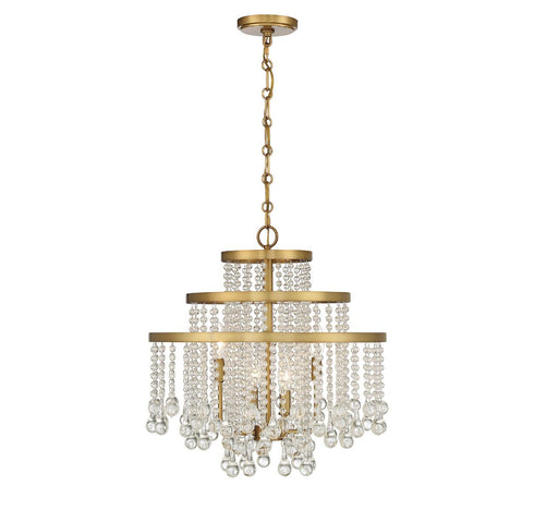 Luna 4-Light Chandelier in Warm Brass