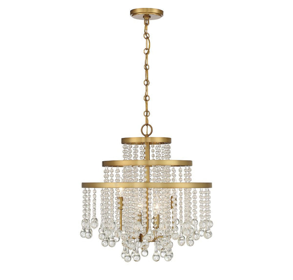 Luna 4-Light Chandelier in Warm Brass
