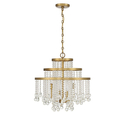 Luna 4-Light Chandelier in Warm Brass