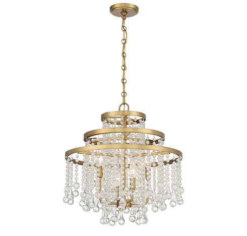 Luna 4-Light Chandelier in Warm Brass