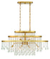 Luna 10-Light Oval Chandelier in Warm Brass