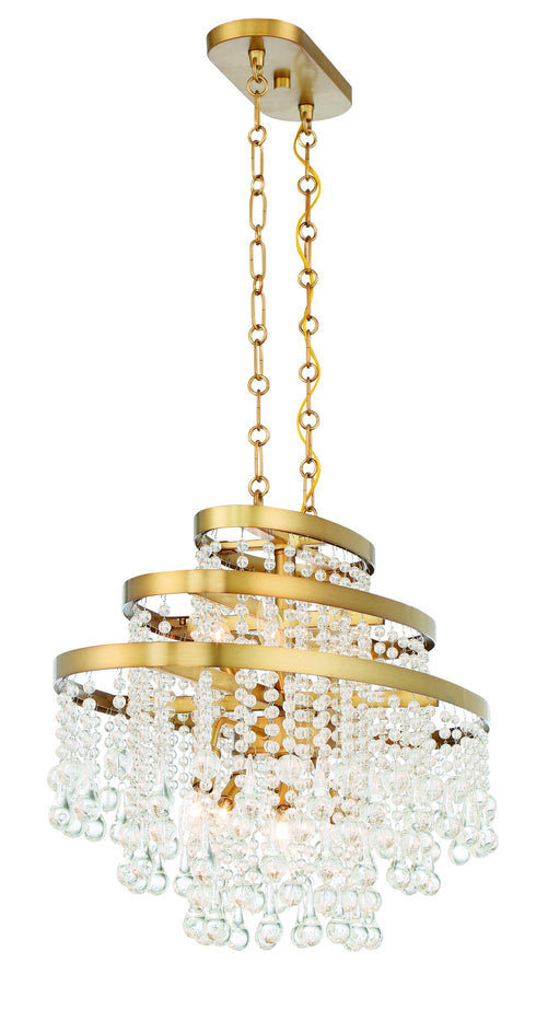 Luna 10-Light Oval Chandelier in Warm Brass