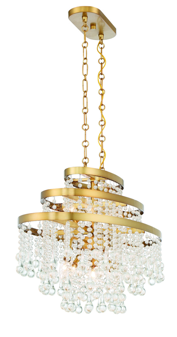 Luna 10-Light Oval Chandelier in Warm Brass