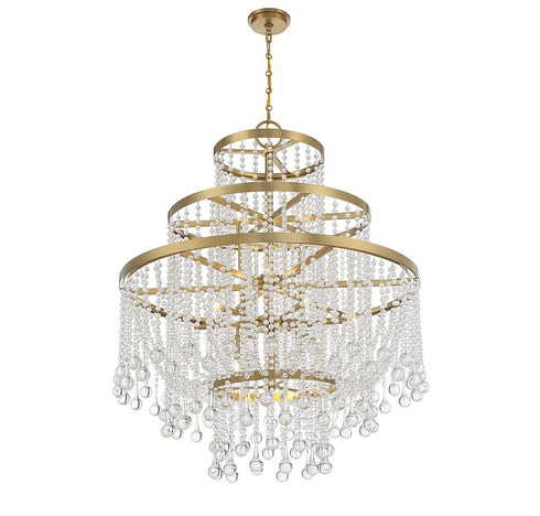 Luna 15-Light Chandelier in Warm Brass