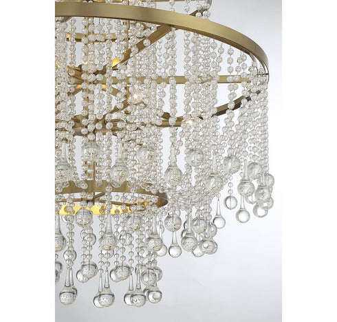 Luna 15-Light Chandelier in Warm Brass