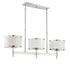 Delphi 3-Light Linear Chandelier in White with Polished Nickel Acccents