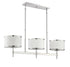 Delphi 3-Light Linear Chandelier in White with Polished Nickel Acccents