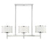 Delphi 3-Light Linear Chandelier in White with Polished Nickel Acccents