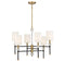 Tivoli 6-Light Chandelier in Matte Black with Warm Brass Accents