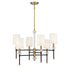 Tivoli 6-Light Chandelier in Matte Black with Warm Brass Accents