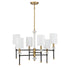 Tivoli 6-Light Chandelier in Matte Black with Warm Brass Accents