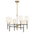 Tivoli 6-Light Chandelier in Matte Black with Warm Brass Accents