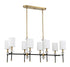 Tivoli 8-Light Linear Chandelier in Matte Black with Warm Brass Accents