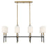 Tivoli 8-Light Linear Chandelier in Matte Black with Warm Brass Accents
