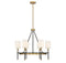 Tivoli 6-Light Chandelier in Matte Black with Warm Brass Accents