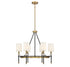 Tivoli 6-Light Chandelier in Matte Black with Warm Brass Accents