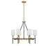 Tivoli 6-Light Chandelier in Matte Black with Warm Brass Accents