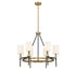 Tivoli 6-Light Chandelier in Matte Black with Warm Brass Accents