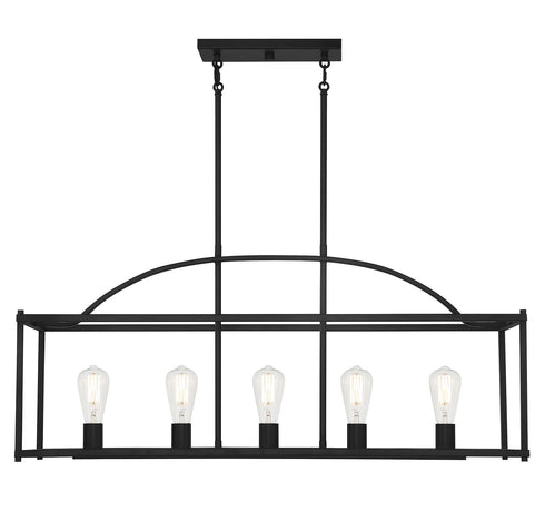 Palladian 5-Light Linear Chandelier in Warm Brass