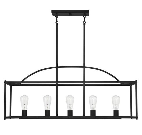 Palladian 5-Light Linear Chandelier in Warm Brass