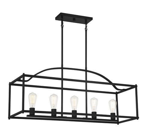 Palladian 5-Light Linear Chandelier in Warm Brass