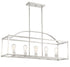 Palladian 5-Light Linear Chandelier in Warm Brass