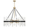 Santiago 12-Light Chandelier in Matte Black with Warm Brass Accents