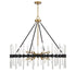 Santiago 12-Light Chandelier in Matte Black with Warm Brass Accents