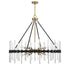 Santiago 12-Light Chandelier in Matte Black with Warm Brass Accents