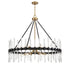 Santiago 12-Light Chandelier in Matte Black with Warm Brass Accents