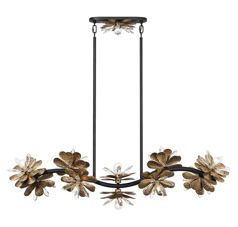 Giselle 10-Light Linear Chandelier in Delphine