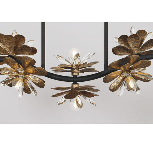 Giselle 10-Light Linear Chandelier in Delphine