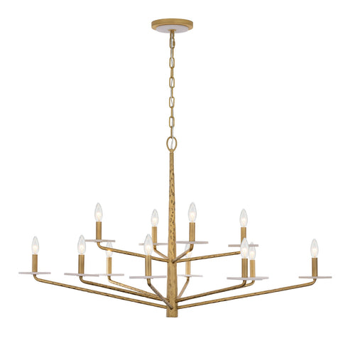 Judi 12-Light Chandelier in Distressed Gold by Breegan Jane