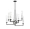 Folsom 8-Light Adjustable Chandelier in Matte Black with Polished Chrome Accents