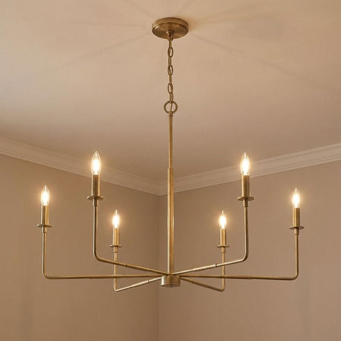 Salerno 6-Light Chandelier in Bisque White