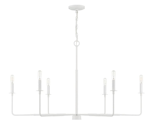 Salerno 6-Light Chandelier in Bisque White