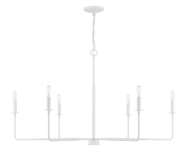 Salerno 6-Light Chandelier in Bisque White