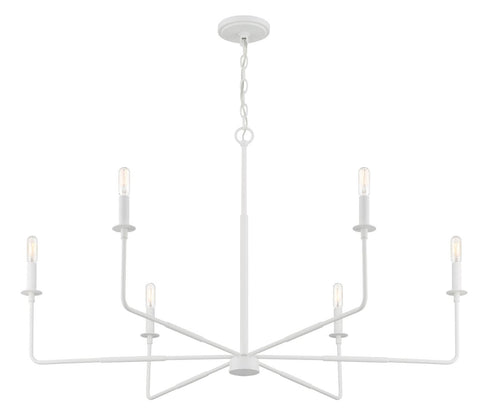 Salerno 6-Light Chandelier in Bisque White